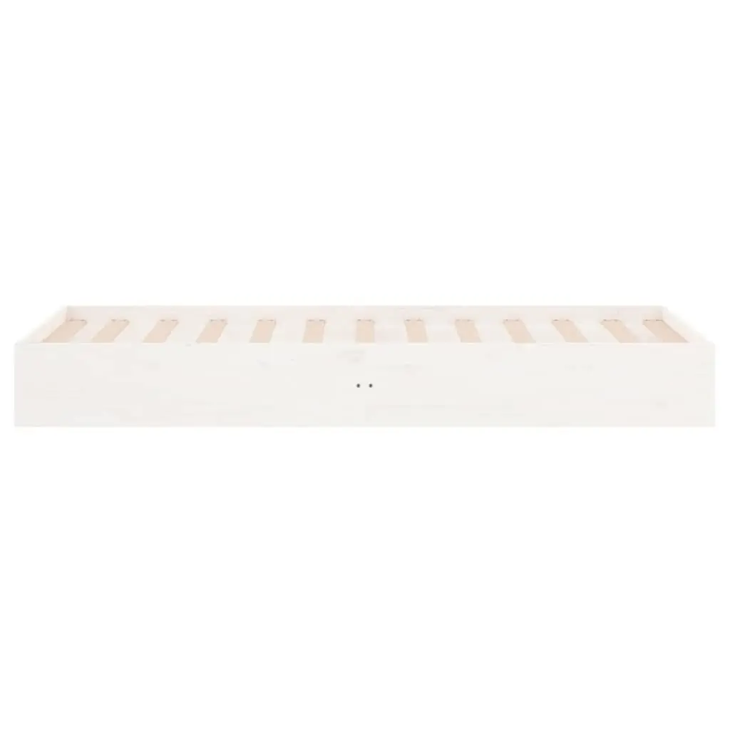 Single Bed Frame 90x190 cm White Solid Pine Wood Slatted Base Modern Bedroom