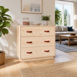 Brown Sideboard with Three Drawers for Storage