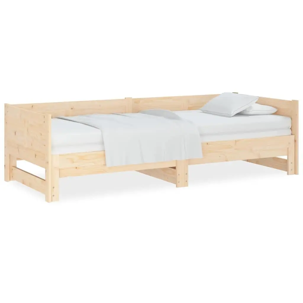 Pull-out Day Bed Solid Wood Pine Frame Sofa Convertible Guest Sleeping 90x190cm