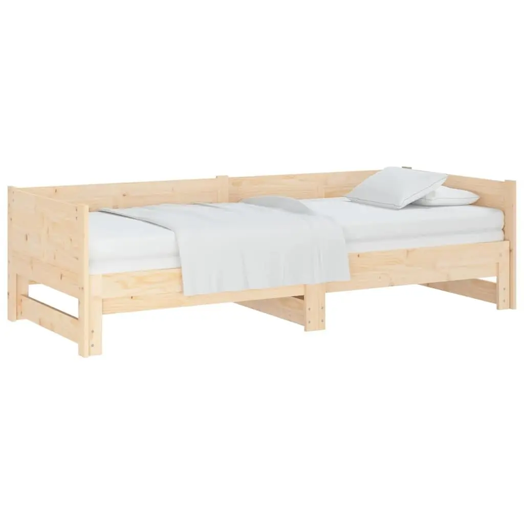 Pull-out Day Bed Solid Wood Pine Frame Sofa Convertible Guest Sleeping 90x190cm
