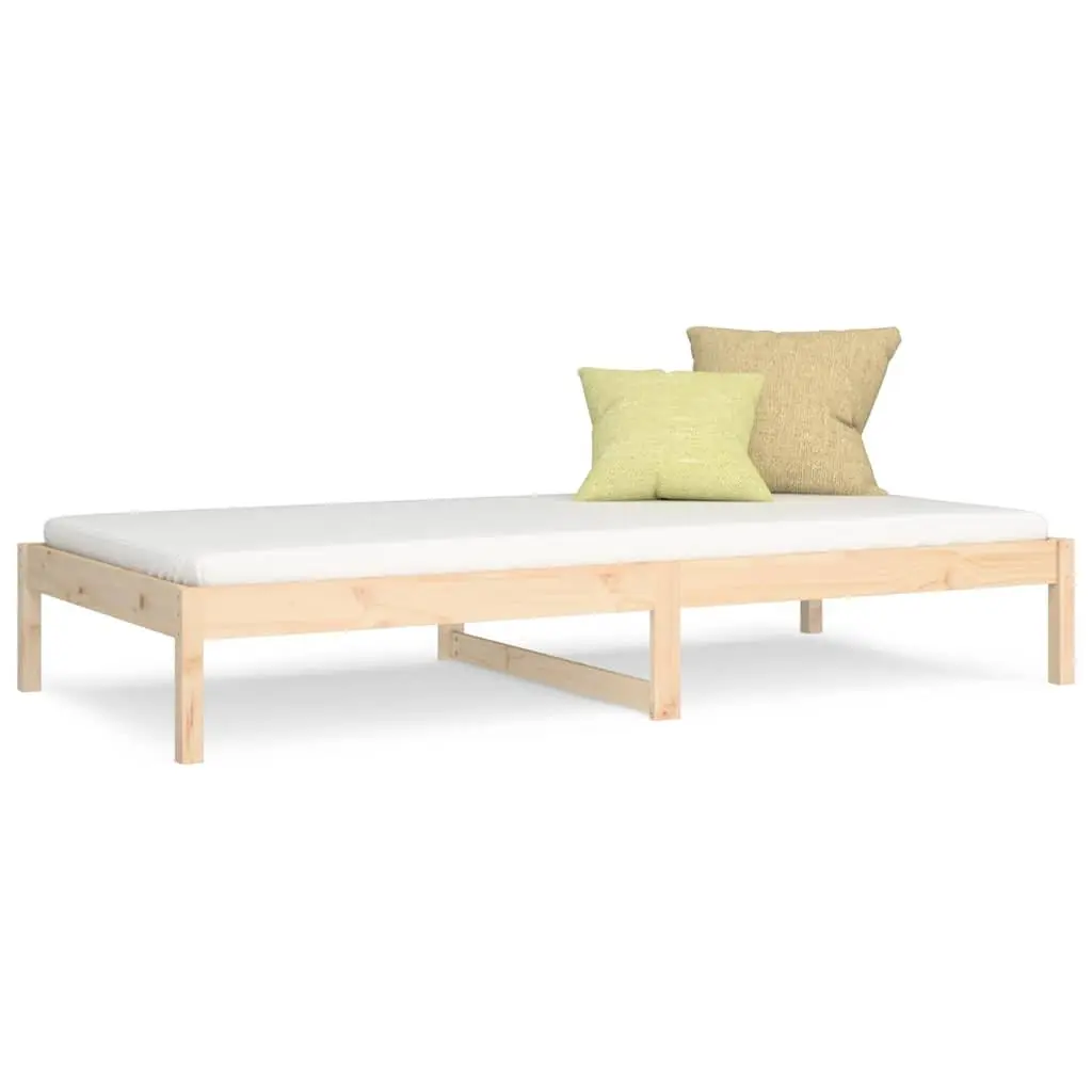 Day Bed Frame Brown 90x190 cm Solid Pine Wood Slatted Base with Under-bed Storage