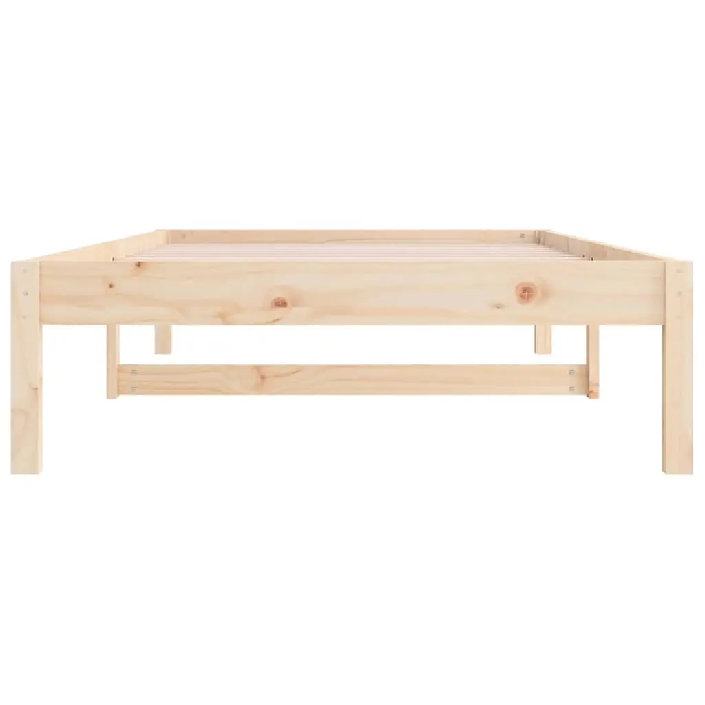 Day Bed Frame Brown 90x190 cm Solid Pine Wood Slatted Base with Under-bed Storage