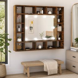 Wall-Mounted Bathroom Mirror Cabinet with LED Lights