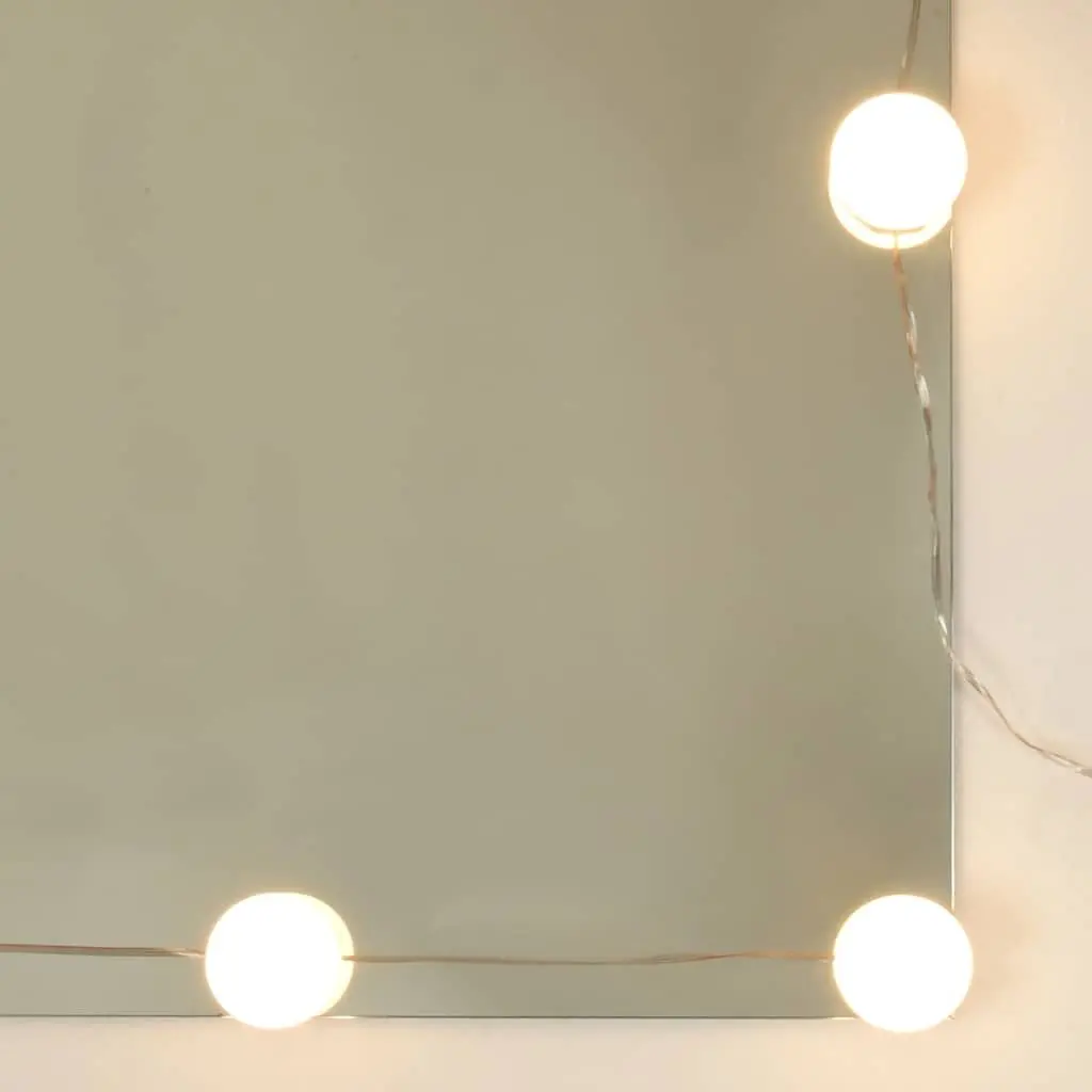 Bathroom Cabinet Brown Wall-Mounted LED Lights 16 Compartment Storage