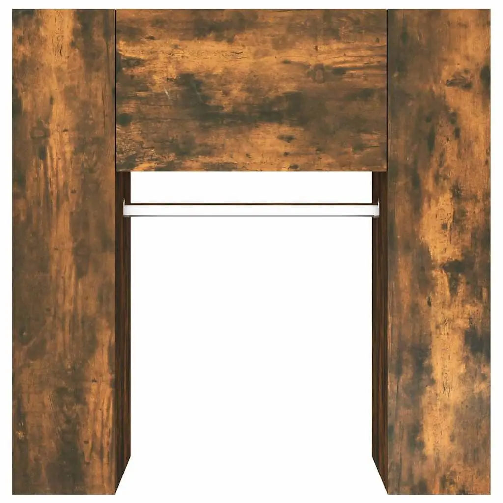 Hallway Cabinet Brown Engineered Wood Storage Unit Shelves Clothes Rail