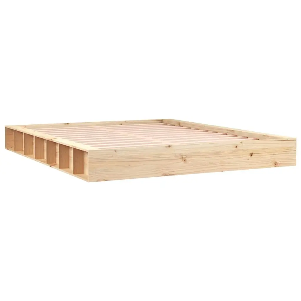 Bed Frame Brown 150x200 cm Solid Pine Wood Slatted Base