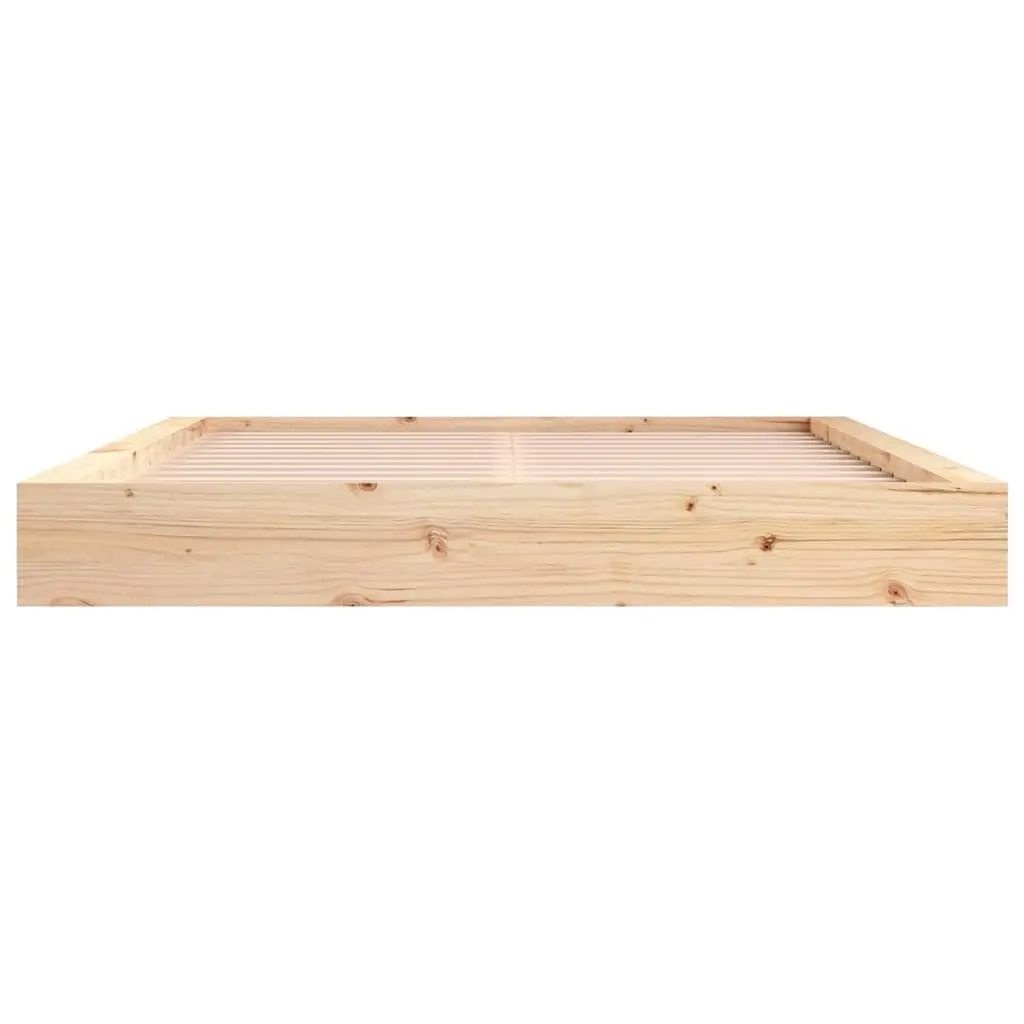 Bed Frame Brown 150x200 cm Solid Pine Wood Slatted Base