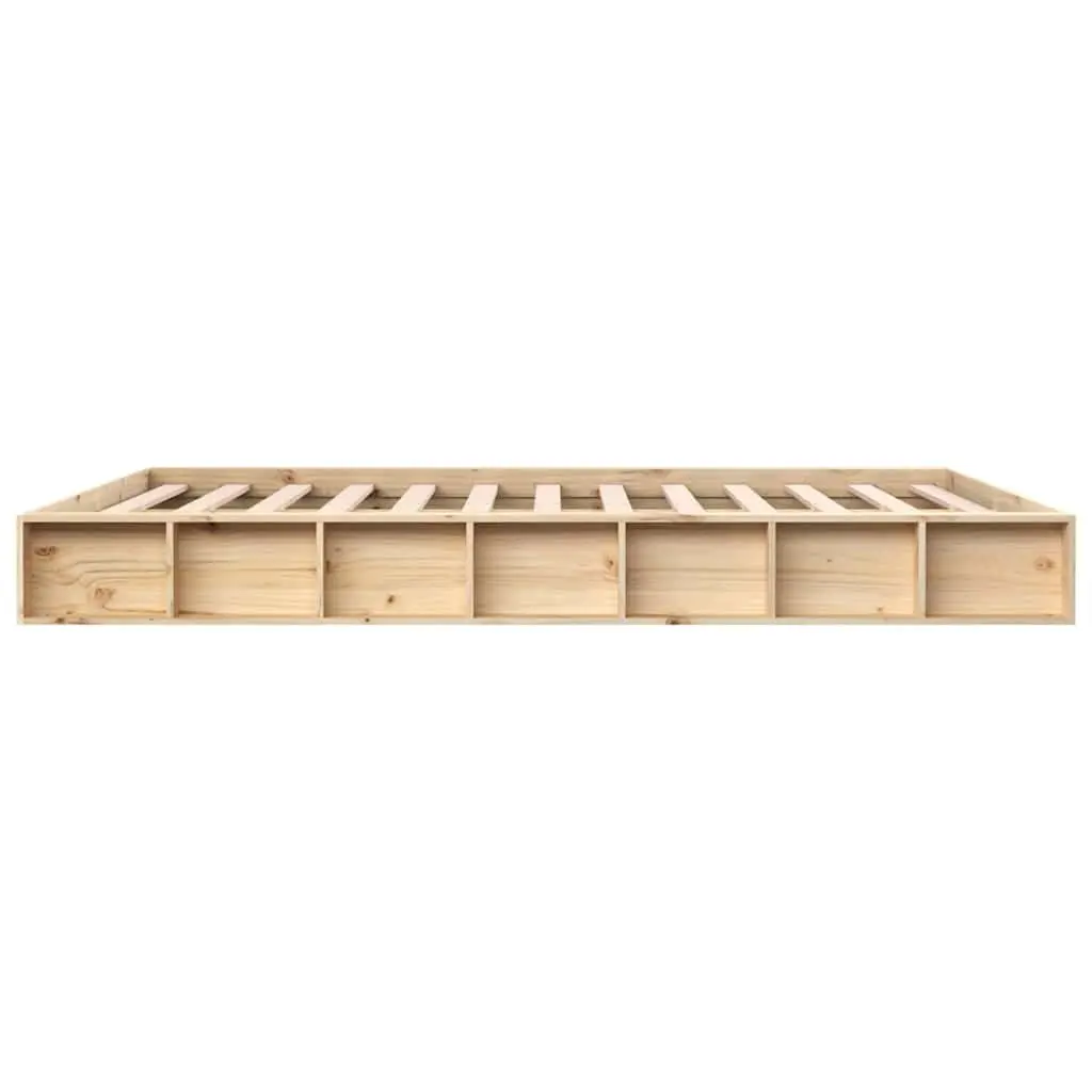 Bed Frame Brown 150x200 cm Solid Pine Wood Slatted Base
