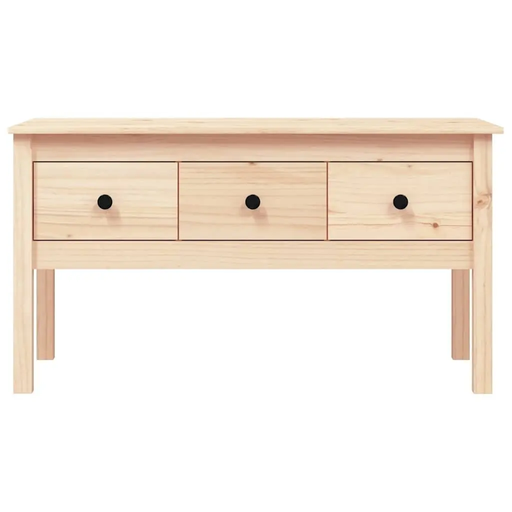 Coffee Table Brown 102x49x55cm Solid Pine Wood with 3 Storage Drawers