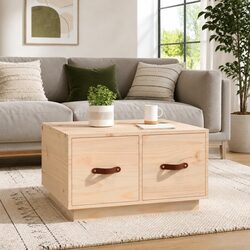 Brown Coffee Table, 2 Storage Drawers Included