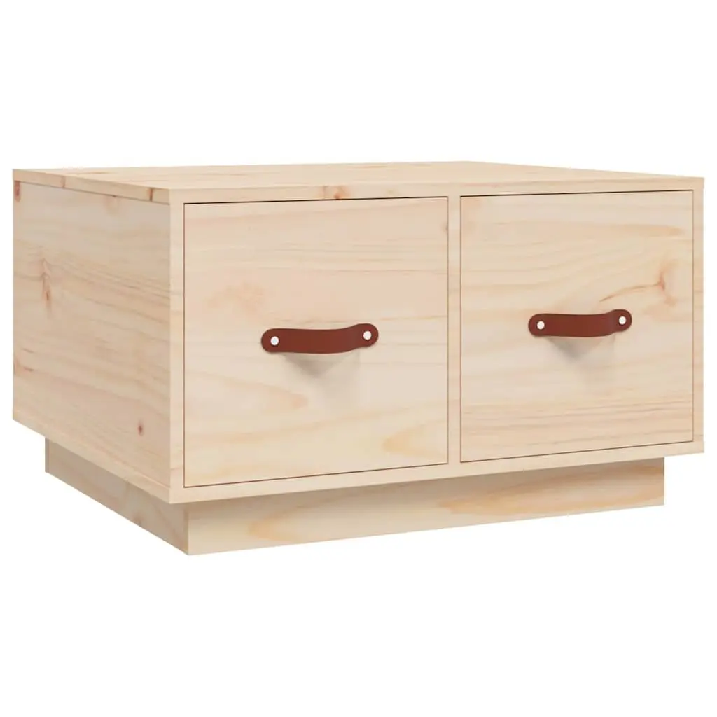 Coffee Table Brown 60x53x35 cm Solid Pine Wood with 2 Storage Drawers
