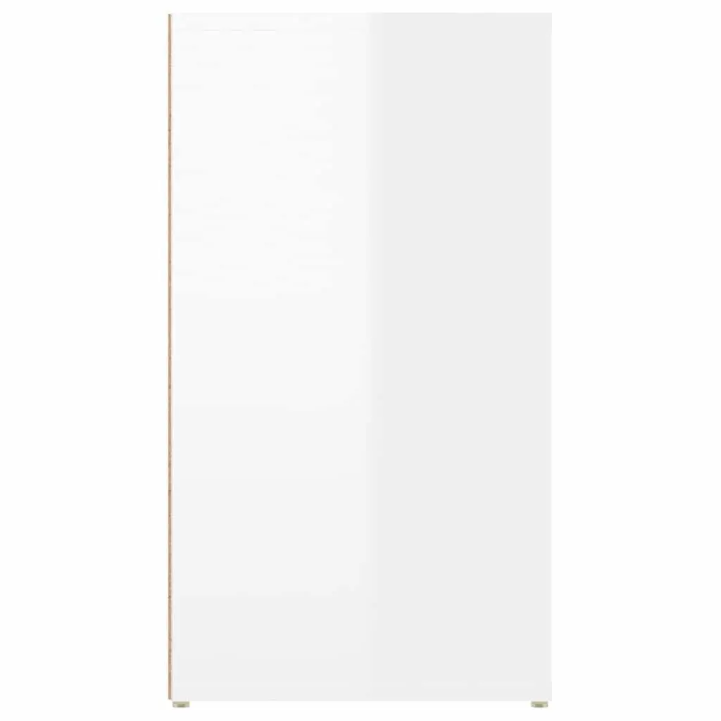 Sideboard High Gloss White Engineered Wood Storage Cabinet 100cm with Smooth Surface