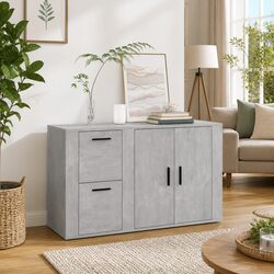 Efficient Grey Storage Sideboard for Home Organization