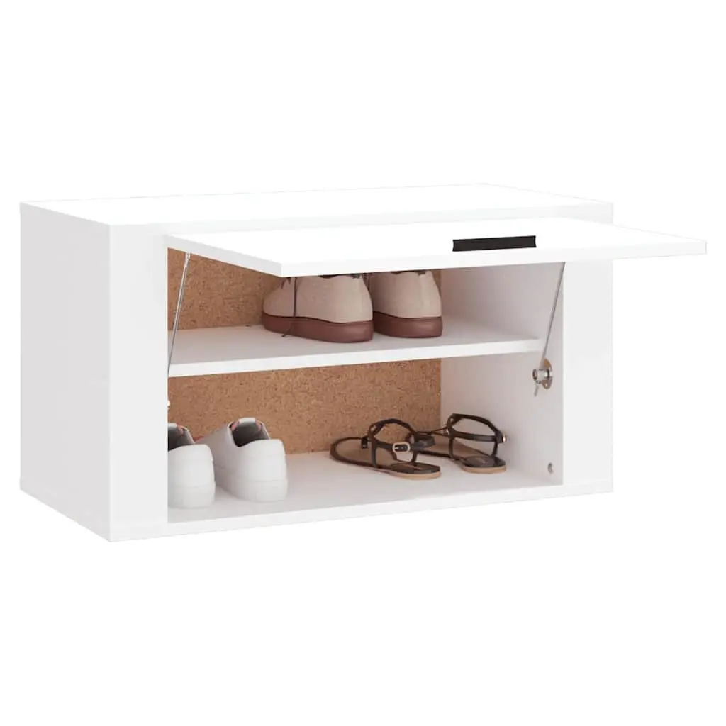 Wall-mounted Shoe Cabinet White 70x35x38 cm Engineered Wood Storage Organiser