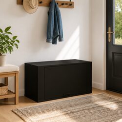 Wall-mounted Shoe Cabinet Black Storage Organiser 70x35x38 cm Engineered Wood