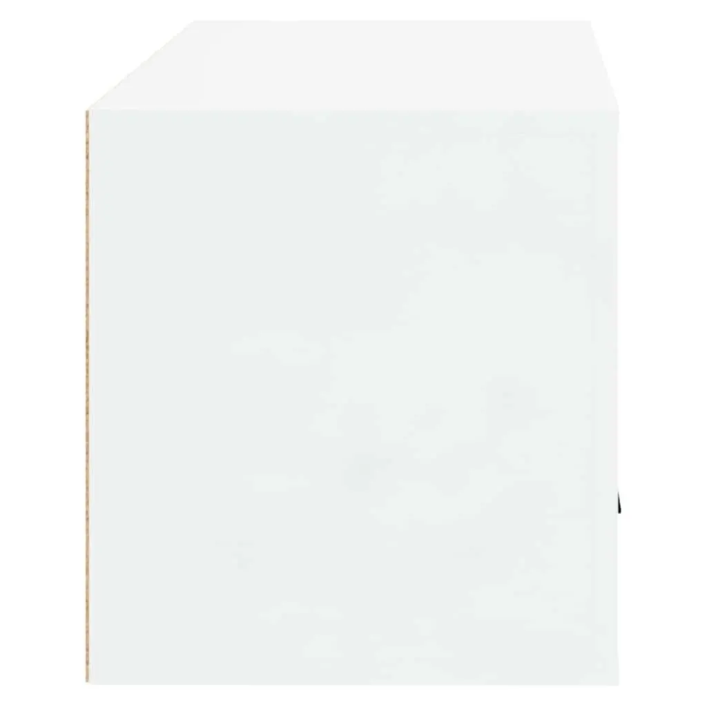 Wall-Mounted Shoe Cabinet White Gloss 70x35x38cm Engineered Wood Storage Organiser