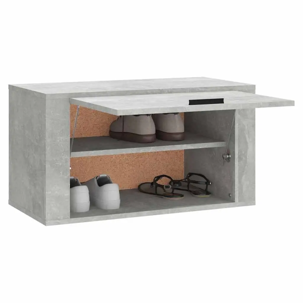 Wall-mounted Shoe Cabinet Grey Storage Organiser Engineered Wood 70x35x38cm