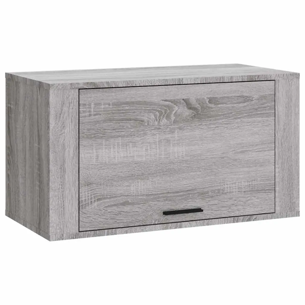 Wall-mounted Shoe Cabinet Grey Storage Organiser Rack Wooden Compact