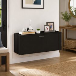 Black Shoe Cabinet with Easy Access