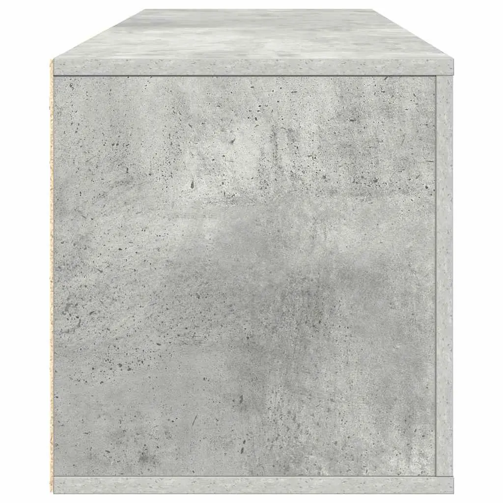 Grey Wall-Mounted Shoe Cabinet Engineered Wood Storage with Drop-Down Door