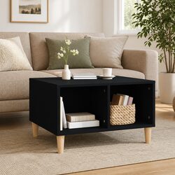 Black Coffee Table with Open Storage