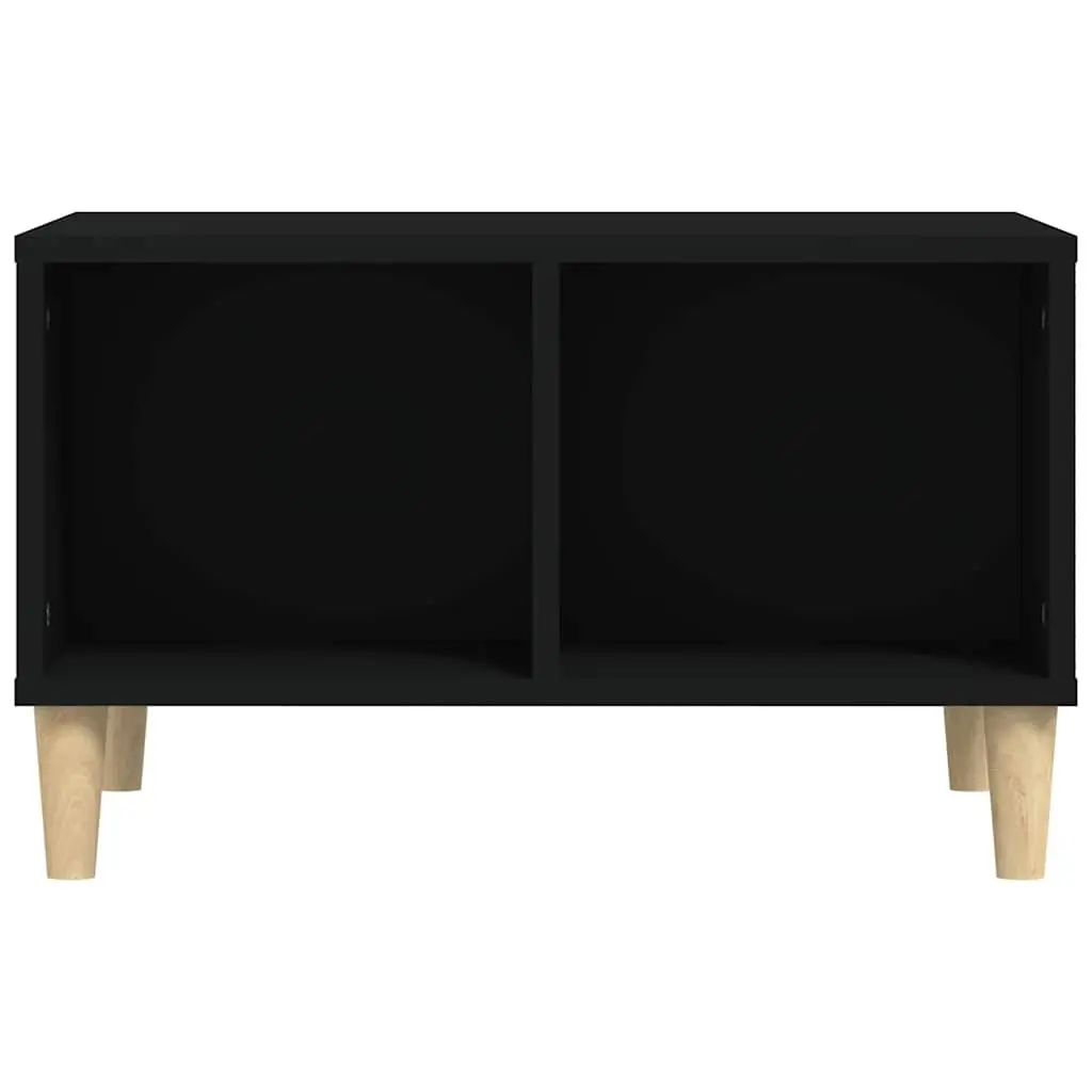 Coffee Table Black Engineered Wood Scandinavian Style Open Compartments