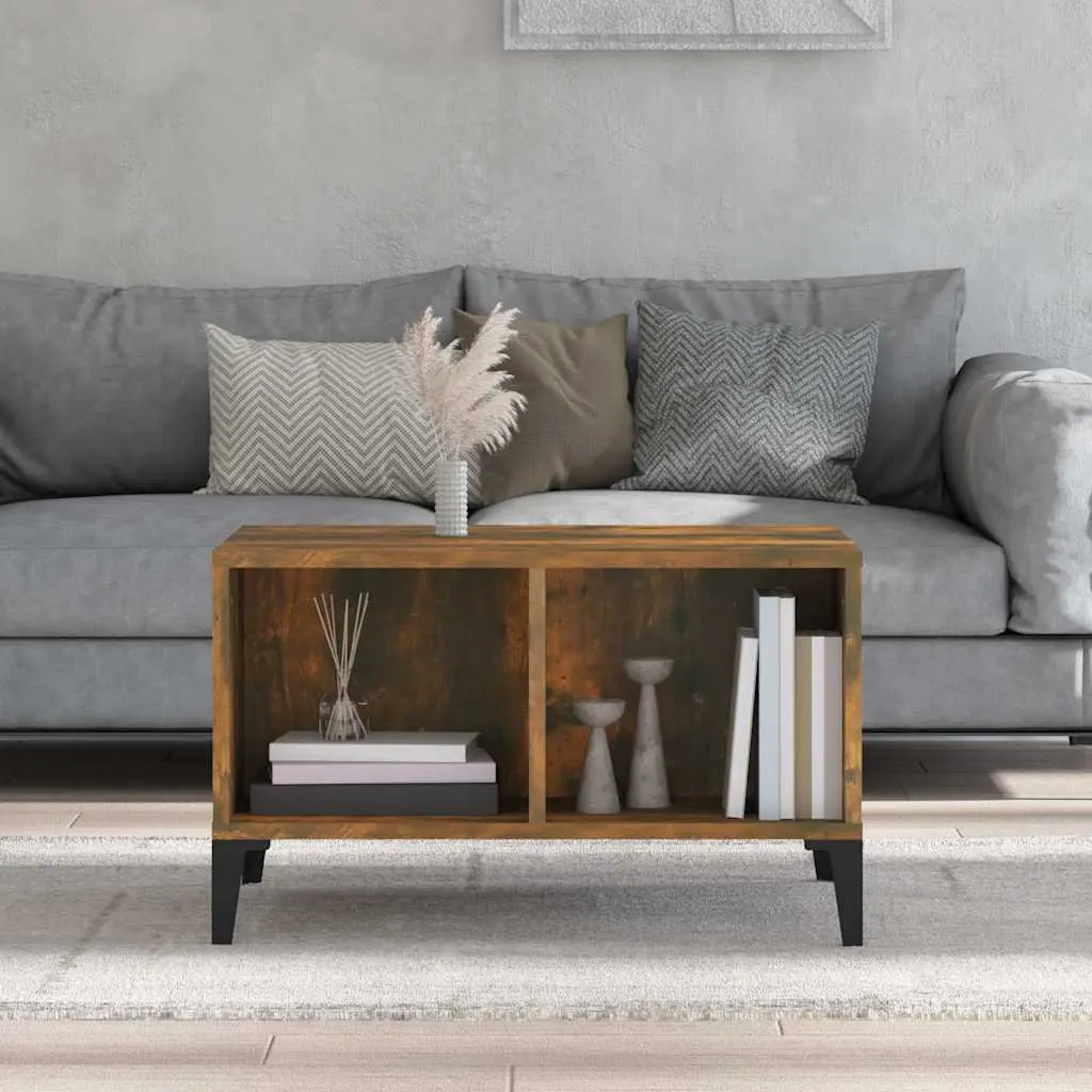 Coffee Table Brown 60 x 50 x 36.5 cm Industrial Style with Storage Compartments