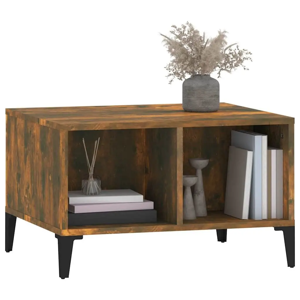 Coffee Table Brown 60 x 50 x 36.5 cm Industrial Style with Storage Compartments