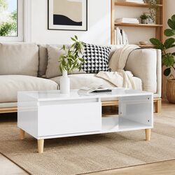 White Coffee Table with Storage Solutions