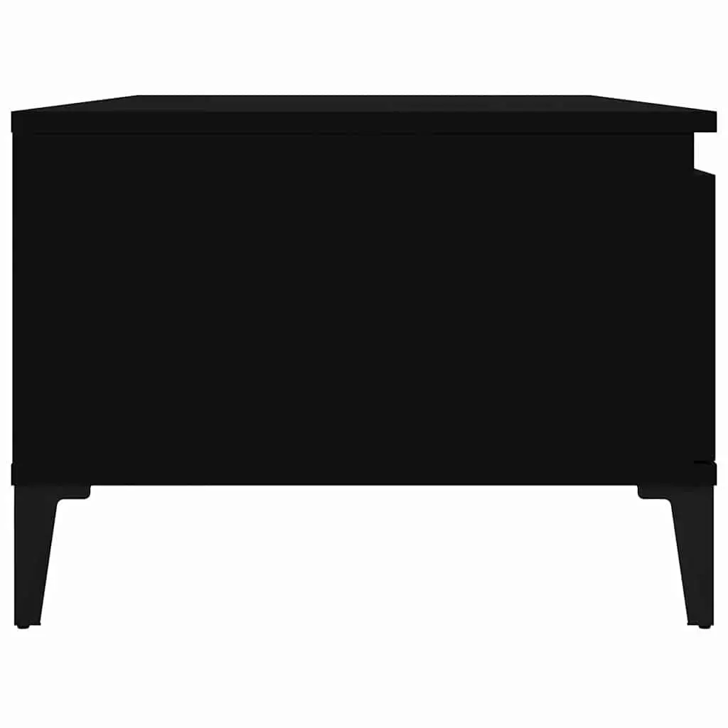 Coffee Table Black Industrial 90x50x36.5cm Storage 1 Drawer Open Compartment