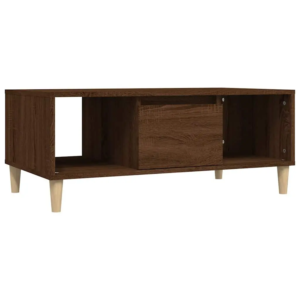 Coffee Table Engineered Wood Brown 90x50x36.5cm Storage Drawer Open Compartments