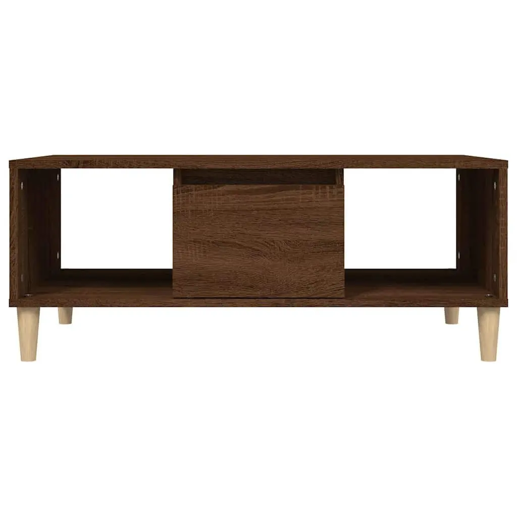 Coffee Table Engineered Wood Brown 90x50x36.5cm Storage Drawer Open Compartments