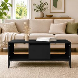 Black Coffee Table with Ample Storage Space