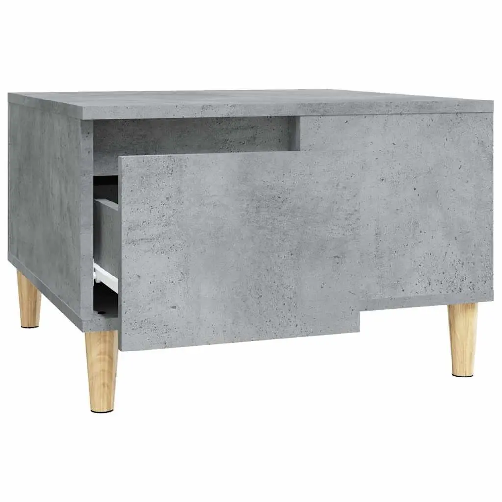 Coffee Table Grey 55x55x36.5cm with Storage Drawer and Open Compartment