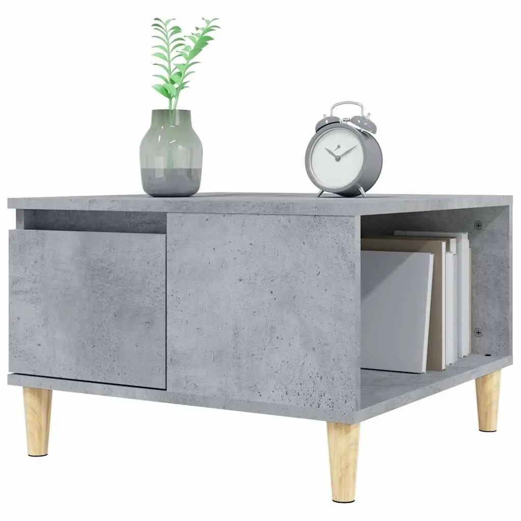 Coffee Table Grey 55x55x36.5cm with Storage Drawer and Open Compartment
