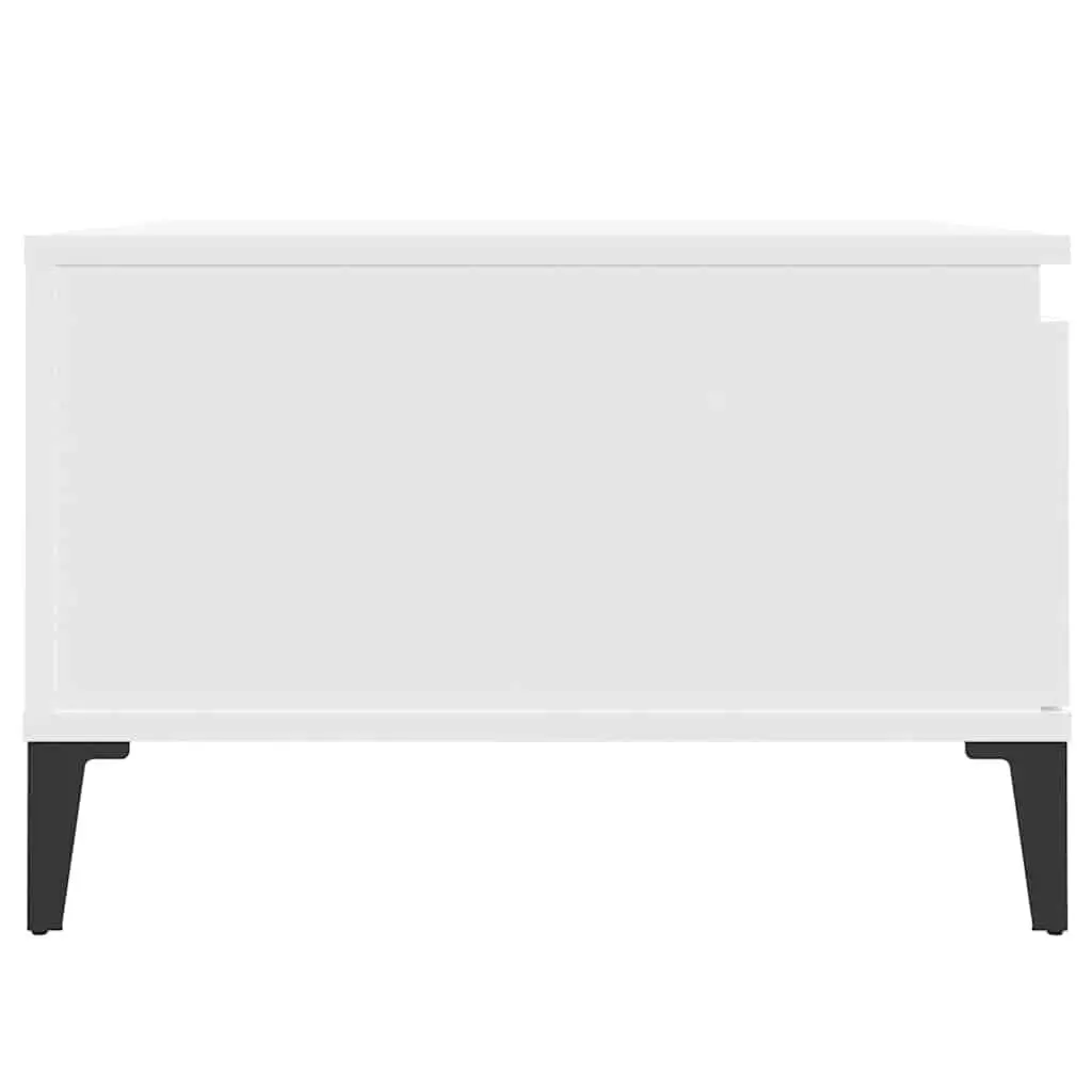 Storage Coffee Table White 55x55x36.5 cm Open Compartment with Drawer Engineered Wood