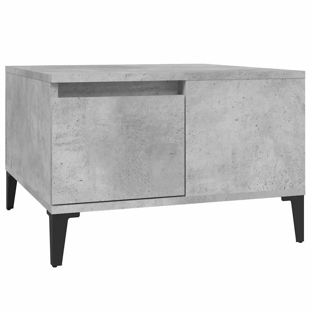 Coffee Table Grey 55x55x36.5cm Engineered Wood Drawer Storage Metal Feet