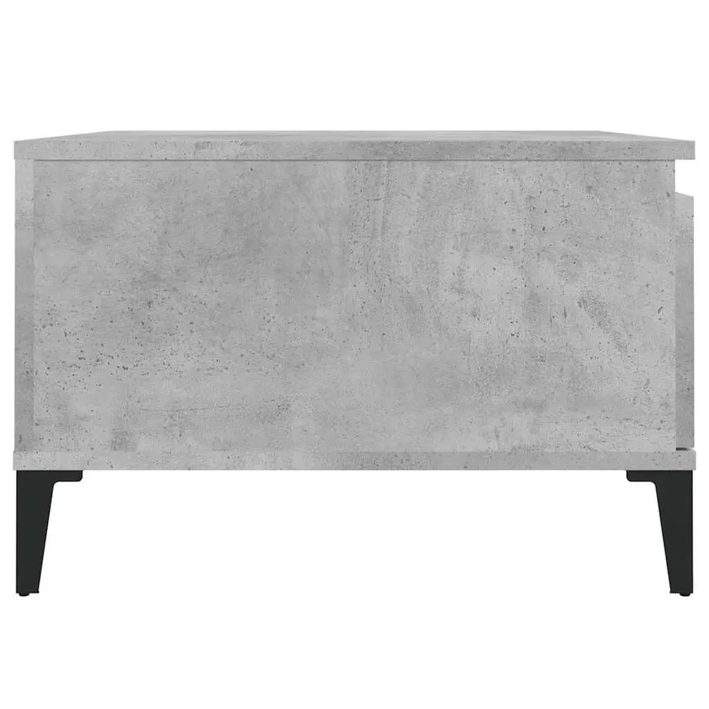 Coffee Table Grey 55x55x36.5cm Engineered Wood Drawer Storage Metal Feet
