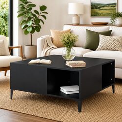 Compact and Modern Black Coffee Table for Any Room