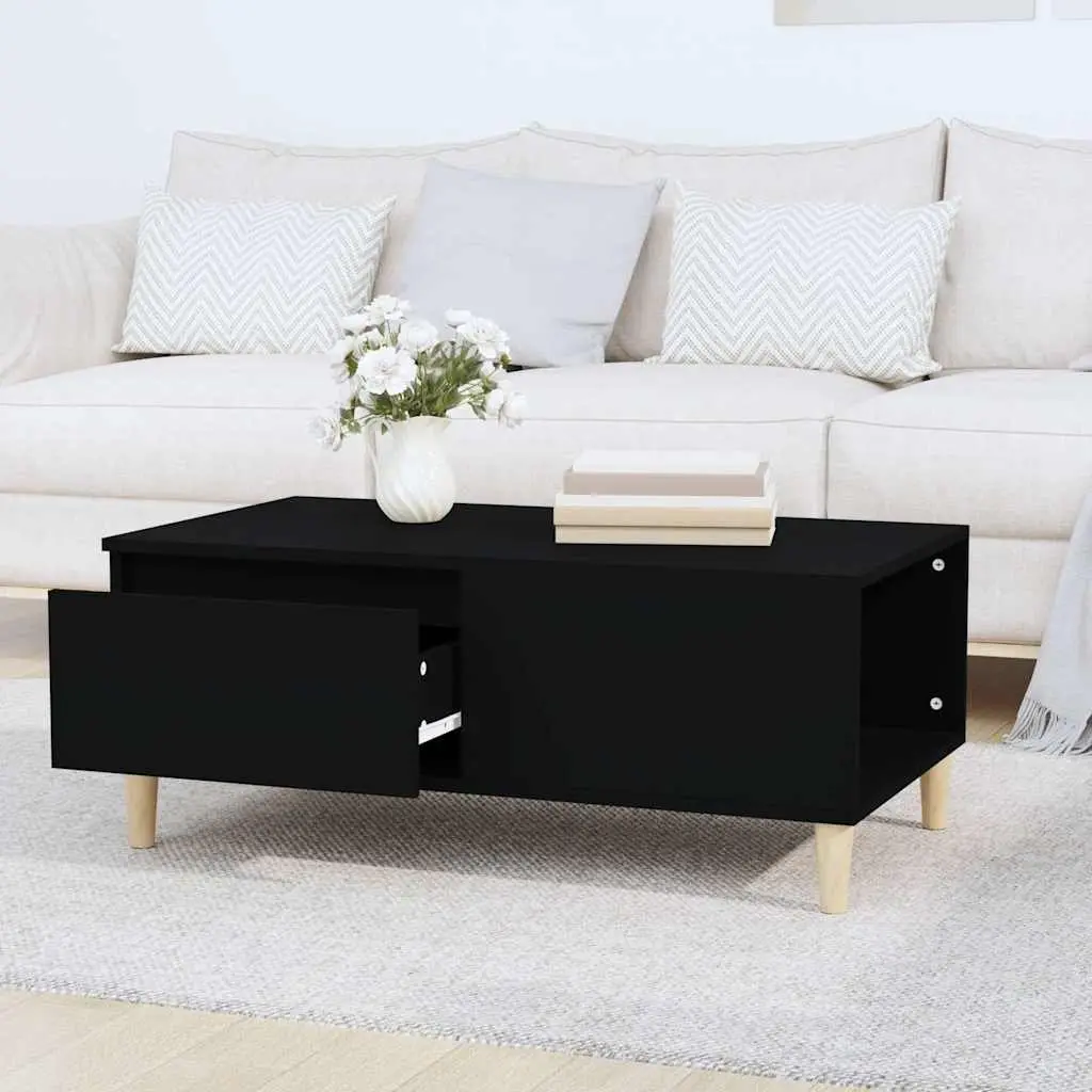 Coffee Table Black 90x50x36.5 cm with Drawer Storage