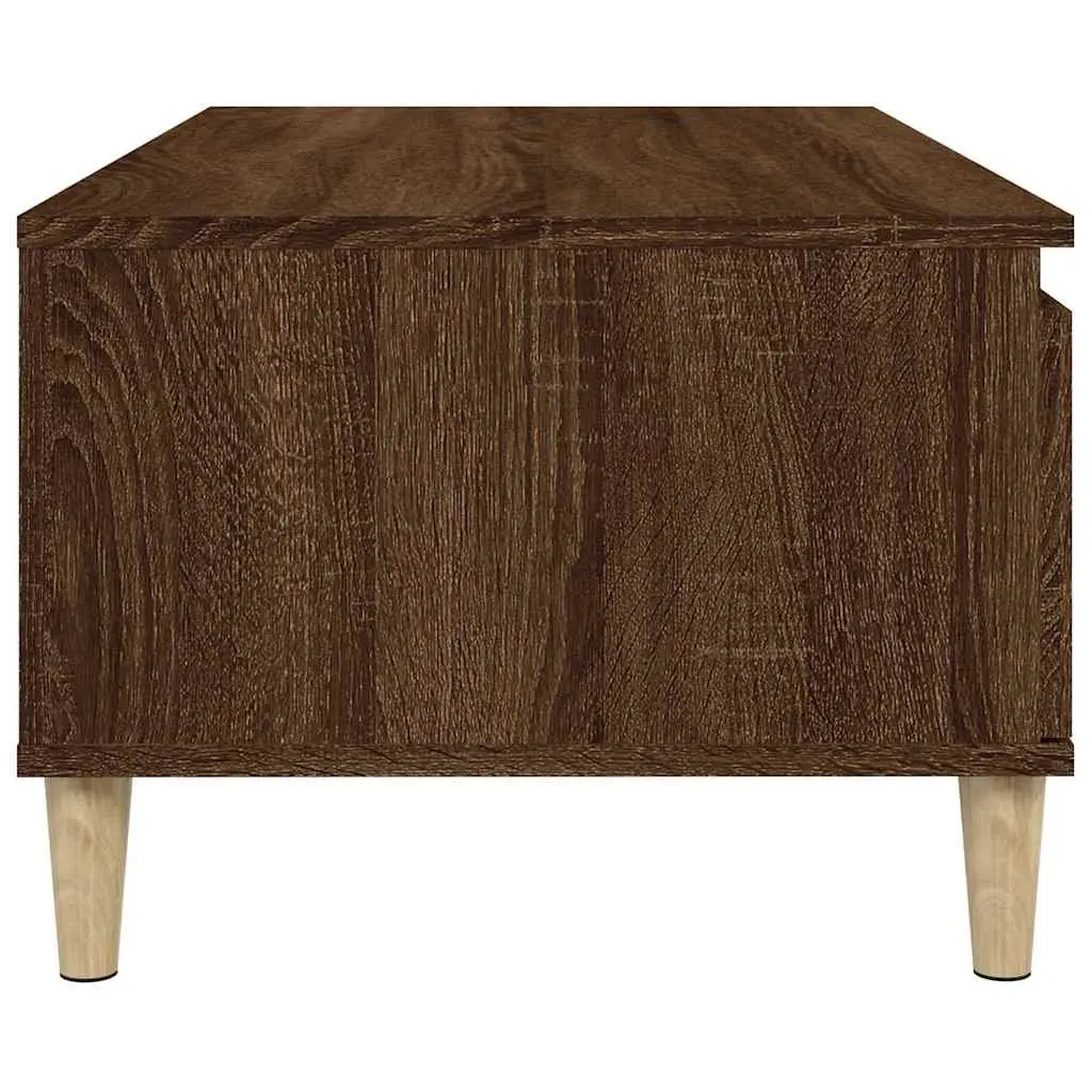 Coffee Table Brown Oak Engineered Wood 90x50x36.5 cm with Drawer Storage for Living Room