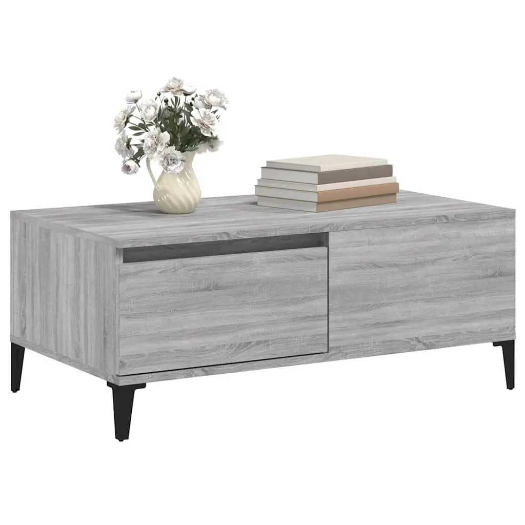 Coffee Table Grey Sonoma with Drawer Storage Living Room Accent Side Table