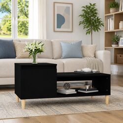 Black Coffee Table with Storage Space