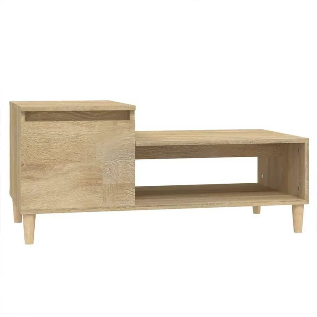 Coffee Table Brown Sonoma Oak Engineered Wood Storage Compartment Shelf