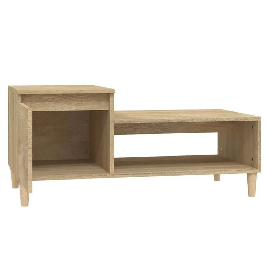 Coffee Table Brown Sonoma Oak Engineered Wood Storage Compartment Shelf