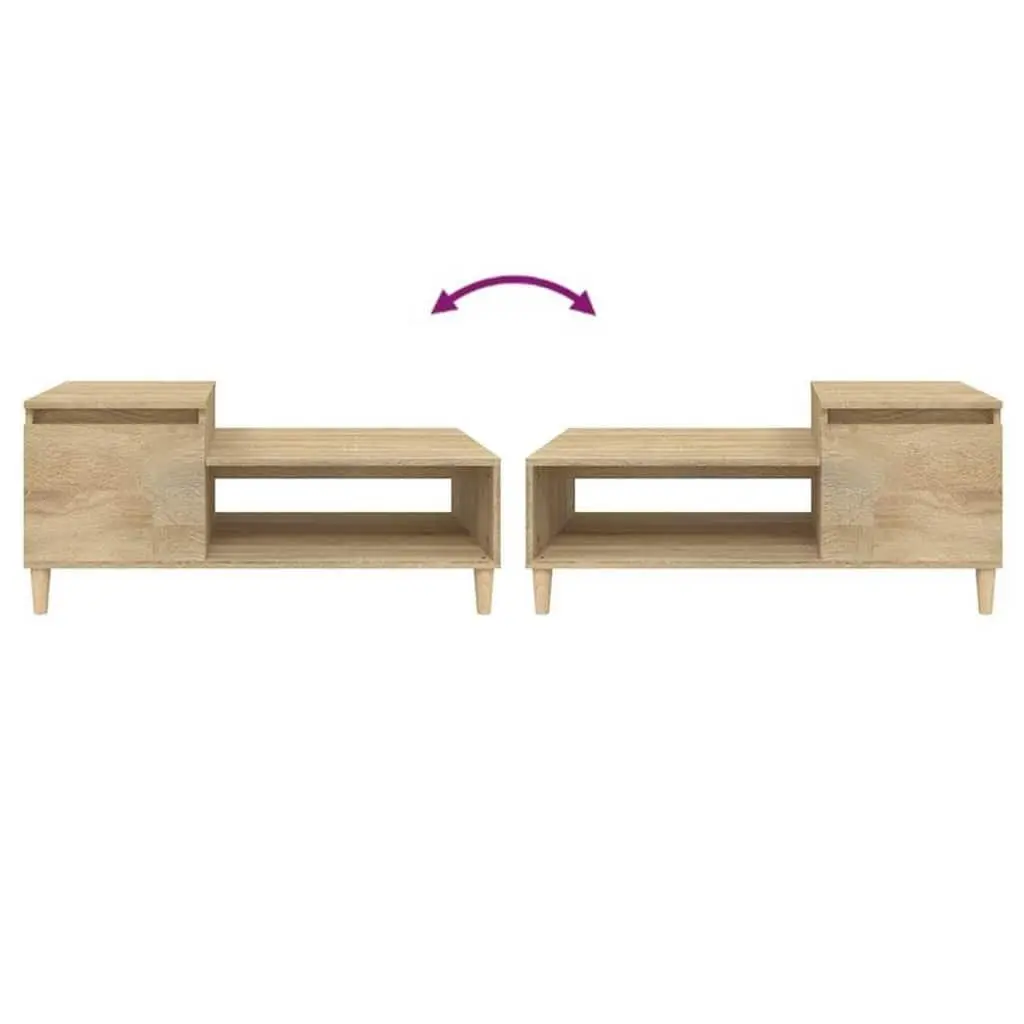 Coffee Table Brown Sonoma Oak Engineered Wood Storage Compartment Shelf