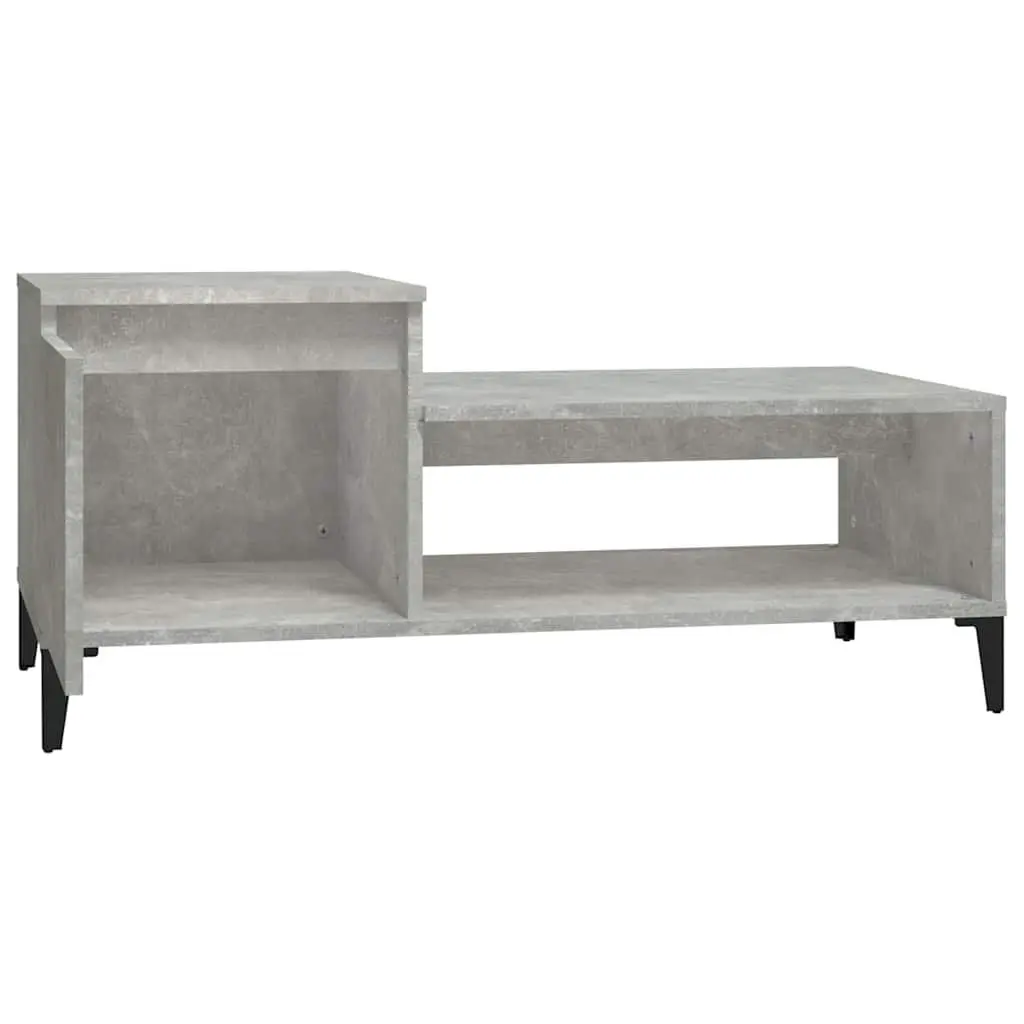 Coffee Table Grey 100x50x45cm Engineered Wood Storage Compartment with Shelf and Door