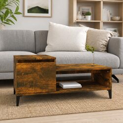 Coffee Table with Storage Shelf Brown 100x50x45cm