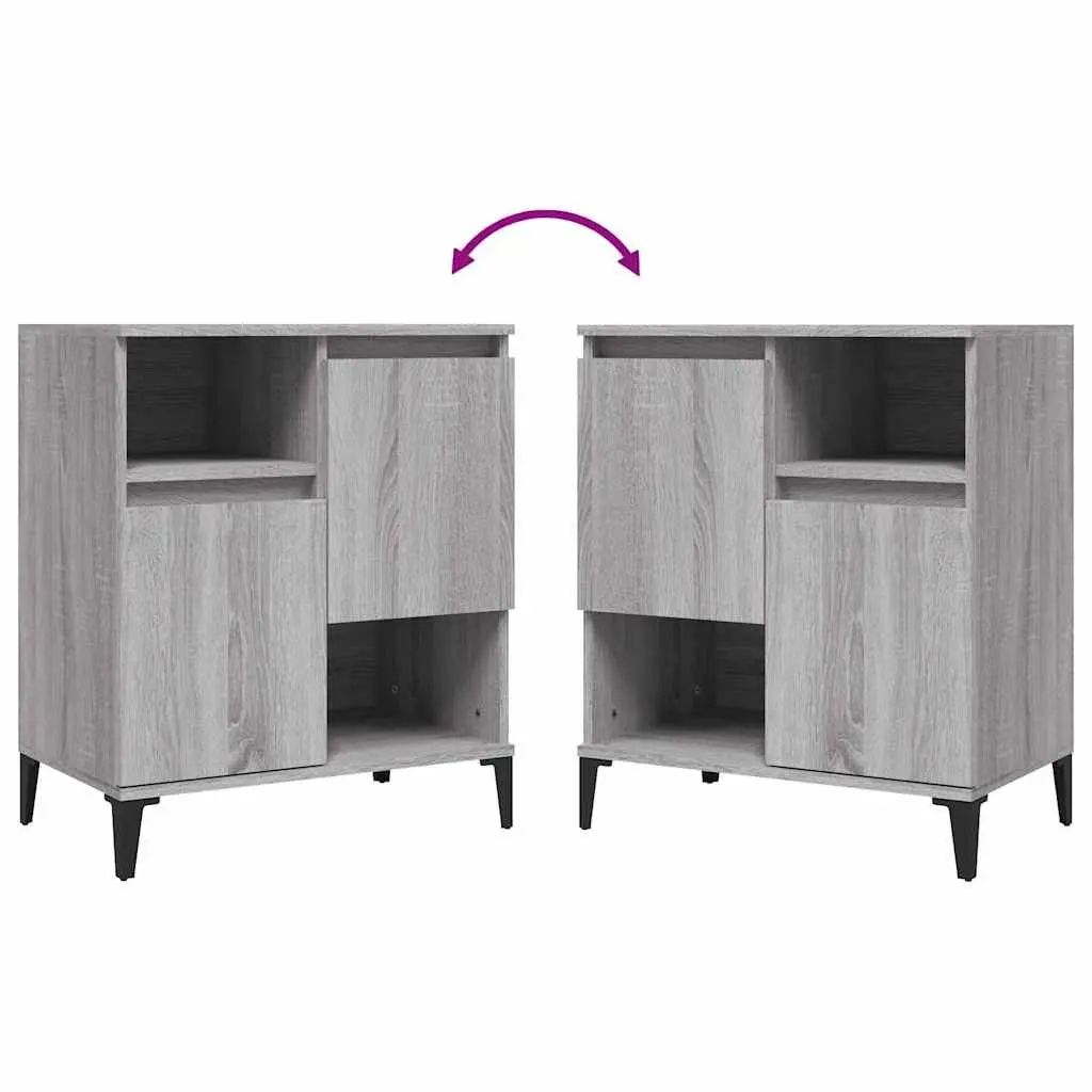 Sideboard Grey 60x35x70 cm 4 Compartments Storage Cabinet Display