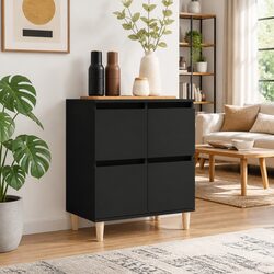 Sideboard Black 60x35x70 cm Storage Cabinet Engineered Wood Buffet Furniture